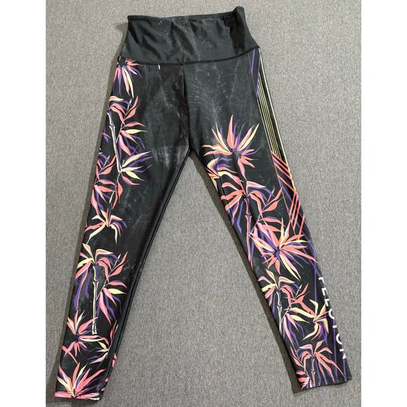 Onzie x Peloton | Women Origami Cropped High Waist Leaf Print Leggings | Medium - Picture 2 of 6